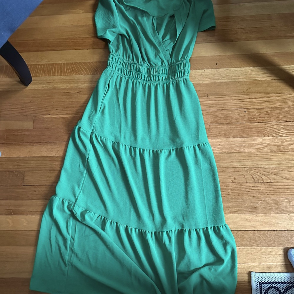 COPY - Green empire waist maxi dress